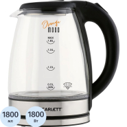 Чайник SCARLETT SC-EK27G36,электрический, стекло, 1800Вт, 1.8л, черный