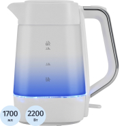 Чайник Vitek VT-WK1058 1.7л. 2200Вт белый корп.:стекло/пластик