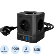 Сетевой фильтр AGNI 5р/2м,3USB 1TYPE-C,черный(TP-VE4U5E-C-2m-black) Сетевой фильтр AGNI 5р/2м,3USB 1TYPE-C,черный(TP-VE4U5E-C-2m-black)