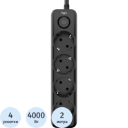 Сетевой фильтр AGNI 4/2м,черный(TP-FD4E-2m-black) Сетевой фильтр AGNI 4/2м,черный(TP-FD4E-2m-black)